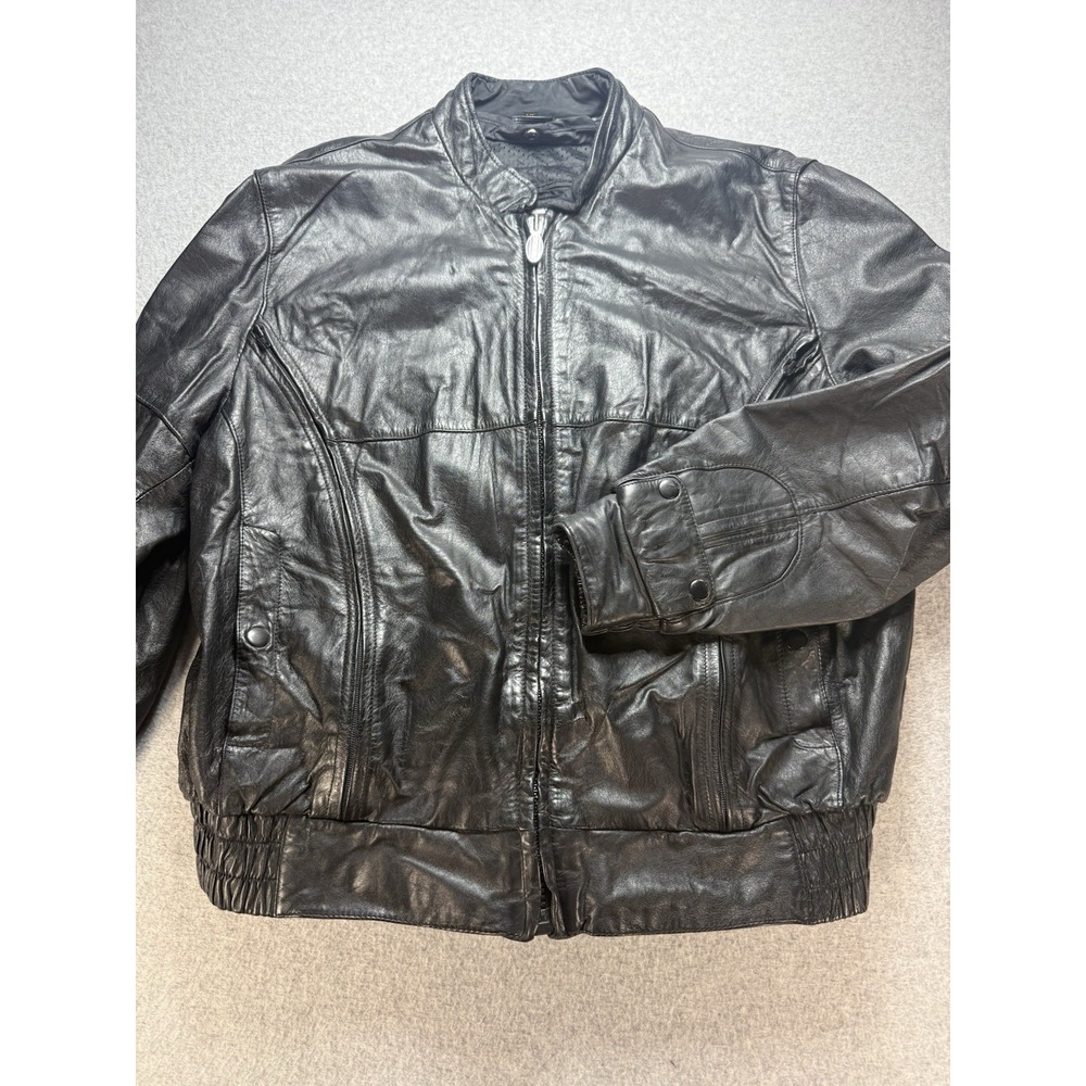First Gear Womens Leather Biker Motorcycle Jacket Black‎ Riding Vented XL